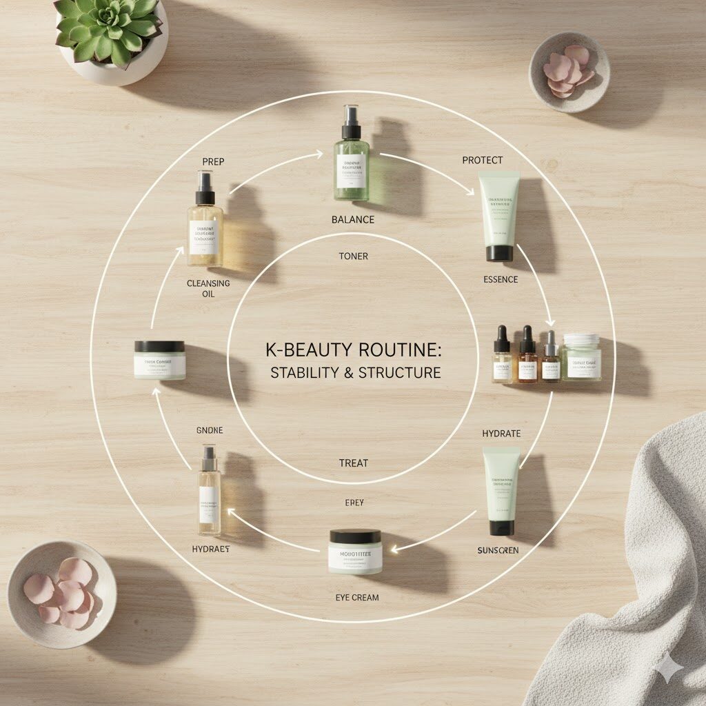 K-Beauty skincare routine structure for skin plateau