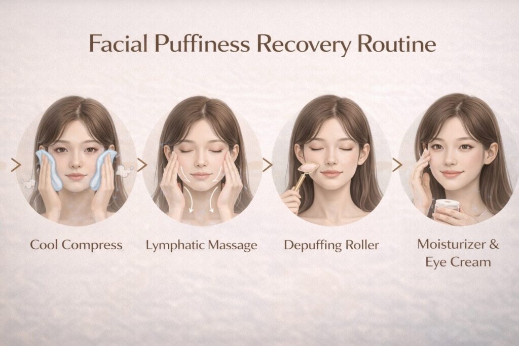 facial puffiness recovery morning routine

